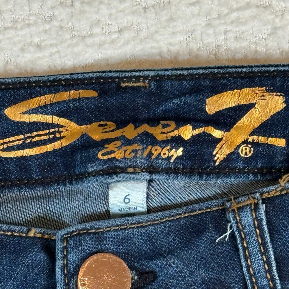 Seven7 high rise slim straight womens jeans size 6 dark wash - Picture 4 of 12